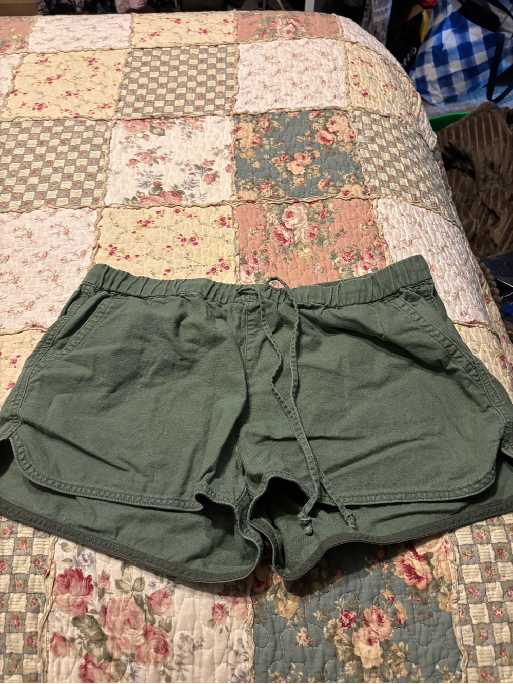 J. Crew Women's Drawstring Athletic Shorts - Olive Medium